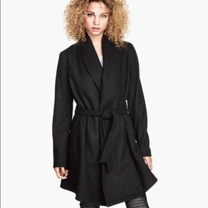 H&M Wool Blend Dark Green Coat Size 6